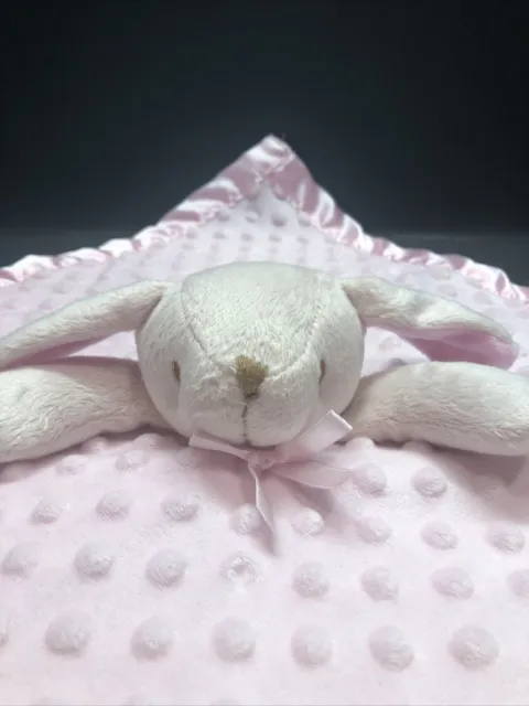 Cream Bunny Rabbit Plush Pink Lovey Security Blanket Nubby Satin No tags