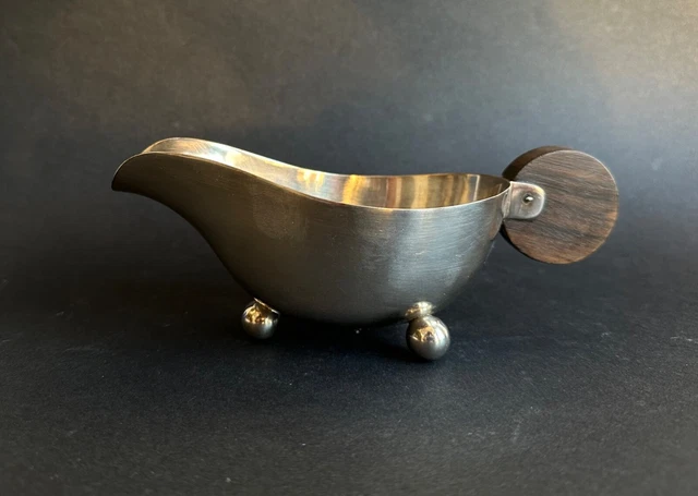 Ensemble Saucière Et Pipette En Métal Argenté - Vintage Cuisine