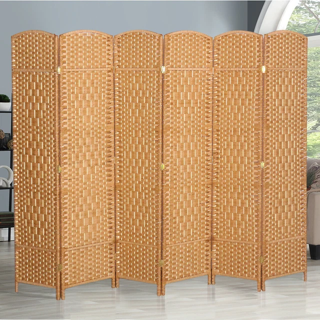 SOLID WEAVE HAND Made Wicker Folding Room Divider Separator/Privacy