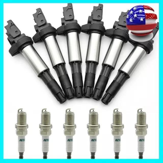 6PCS Ignition Coils Spark Plug For BMW 325i 328i 330i 530i E39 E46 E60 E63 UF515