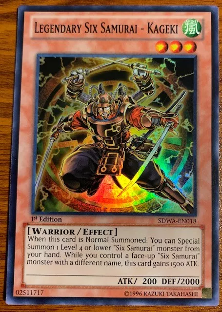 2012 YuGiOh Structure Deck Samural Warlords 1st Ed Legendary Six Samurai-Kageki