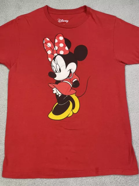 Minnie Mouse Shirt Adult Medium Red Short Sleeve Walt Disney Womens 2