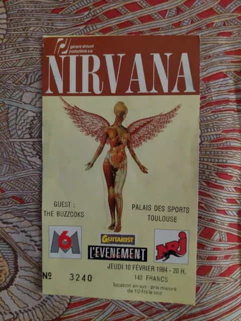 Nirvana In Utero Place De Concert Ticket Toulouse Le 10 Fevrier 1994