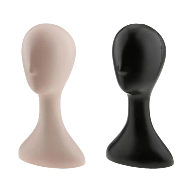 2x Mannequin Femme Mannequin Tête Chapeau Lunettes Présentoir Modèle Stand