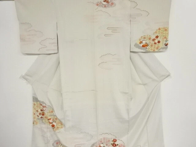 41804# Japanese Kimono / Antique Kimono / Embroidery / Egasumi With Cloud &