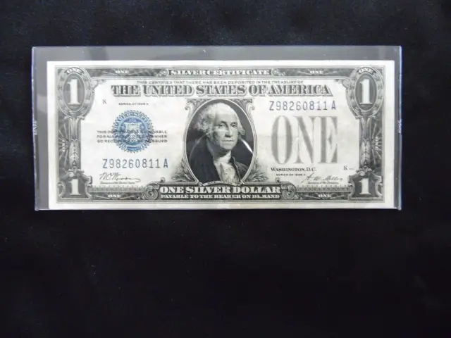 1928-A Funny Back ONE DOLLAR SILVER CERTIFICATE, Blue Seal