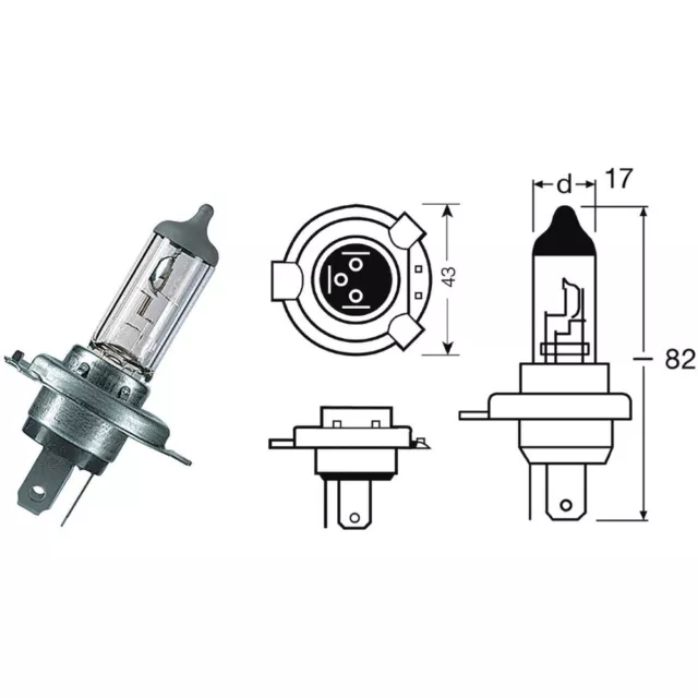 Glühbirne BCR Lampe Single 12V/60/55W H4 Halogen