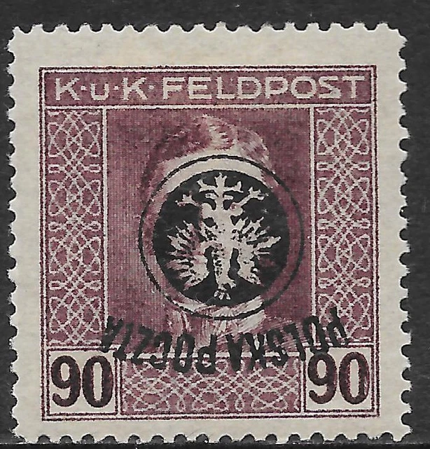 Poland stamps 1918 MI 28 Inverted Ovpt  signed Rachmanov  MLH  VF