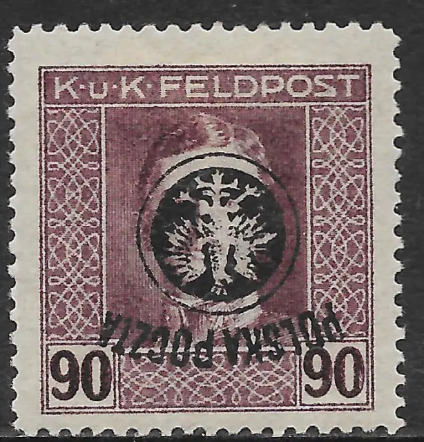 Polen Briefmarken 1918 MI 28 Invertiert Ovpt signiert Rachmanov MLH Sehr guter Zustand