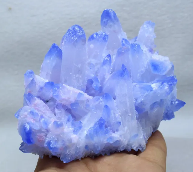 496g New Find Blue Phantom QUARTZ Crystal Cluster Specimen