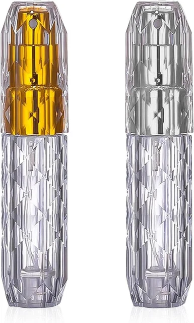 Mlysnd Porta Profumo da Viaggio, 2 Pezzi 5ml Atomizzatore Silber & Gold