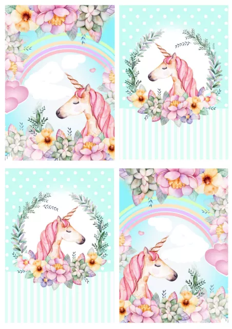 Tops de cartes licornes, fabrication de cartes, album, artisanat, étiquettes, carte licorne, 2