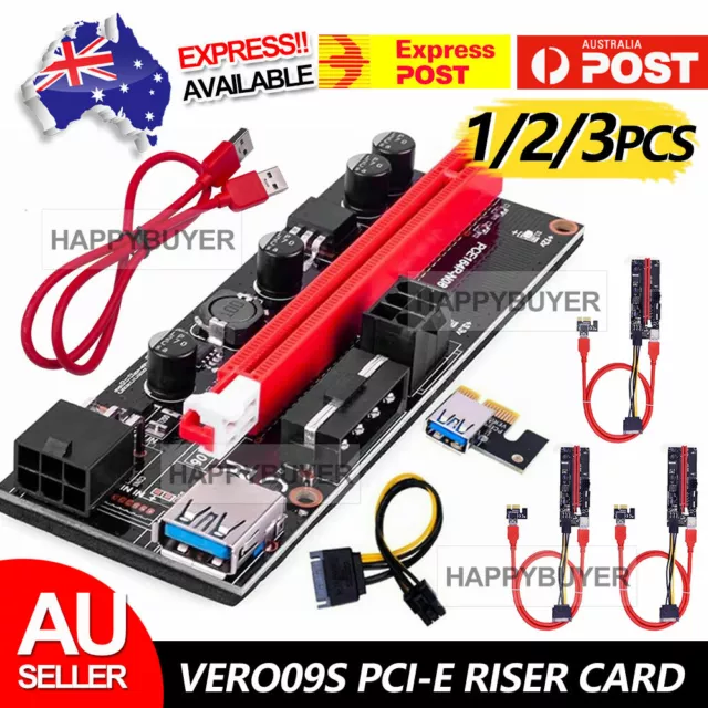 VER009S PCI-e Riser Card PCIe 1X to 16X Extender Riser USB 3.0 Cable GPU Mining