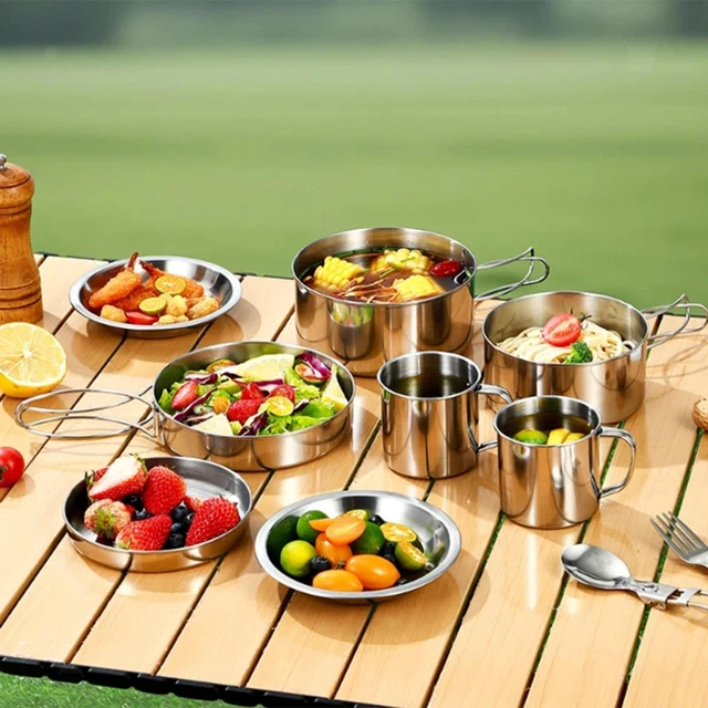 Set De Casseroles Et Ustensiles En Titane Pour Camping - Léger, Pliable, Sans BPA, Marque Boundless Voyage