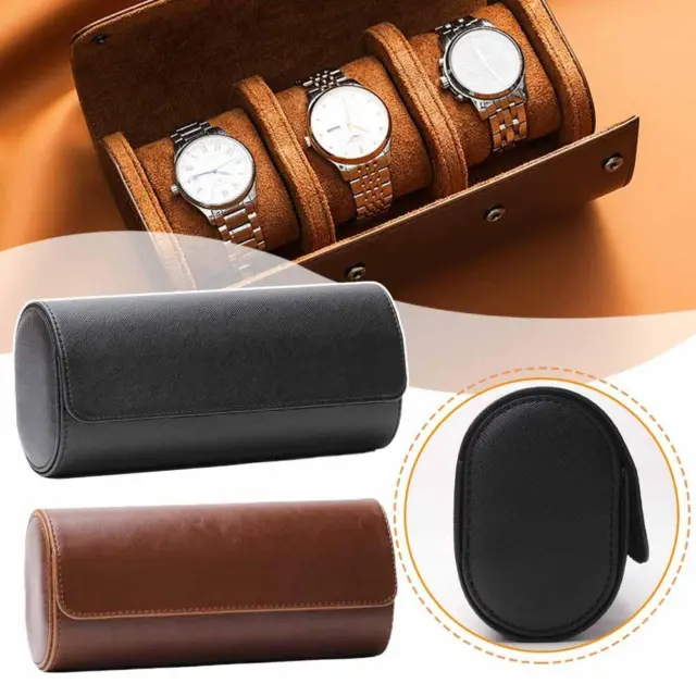 Boîte rangement pour montre voyage Portable Vintage Leather Watch Roll Display % 2