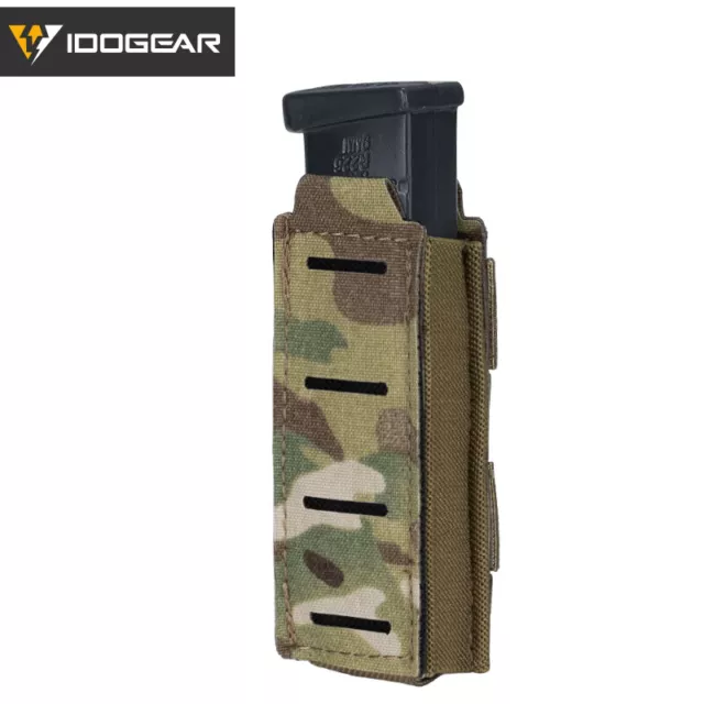 IDOGEAR Tactical LSR 9mm Mag Pouch Single Mag Carrier MOLLE Pouch Laser Cut Army