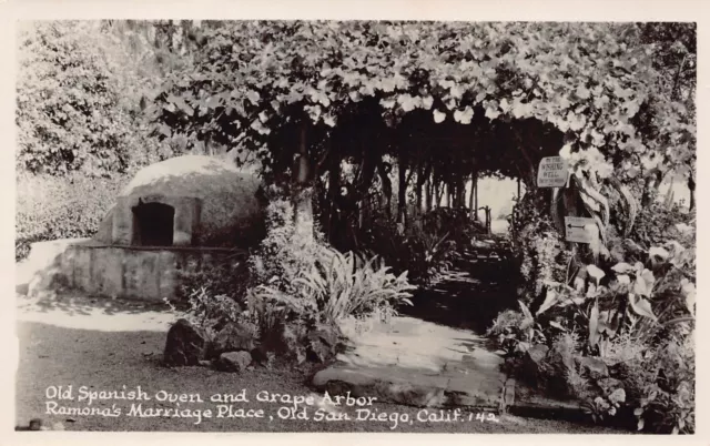 RPPC Ramona's Marriage Place Estudillo Adobe House Oven Photo Vtg Postcard C39