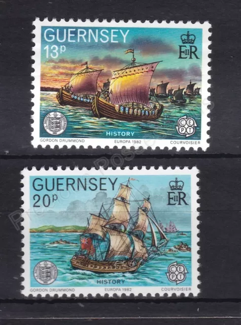 Sg 254-255 Europa Mnh Stamp Set 1982 Guernsey Historical Events