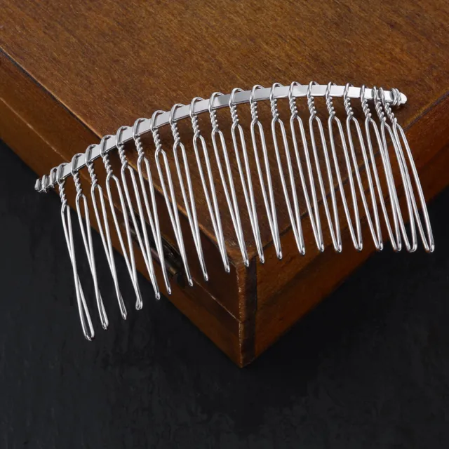 5 pz pettini per capelli lato metallo argento velo filo linea metallica clip torsione ferro