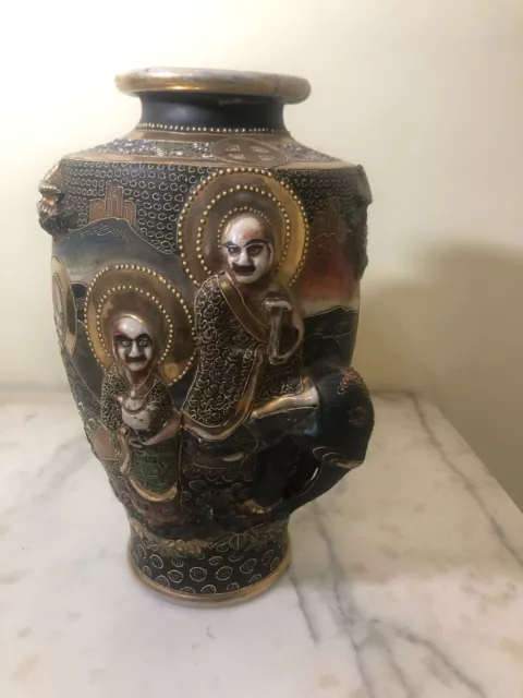 Large Ceramic Vase Japan Satsuma Meiji Period 31cm Marked Large Ceramic Vase Japan Satsuma Meiji Period 31cm Marked
