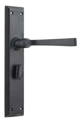 privacy set matt black menton lever door handle/backplates,225 x 50 mm 9626 P