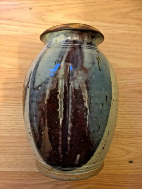 vase artisanal grès émaille  puisaye ? signature à identifier céramique vintage