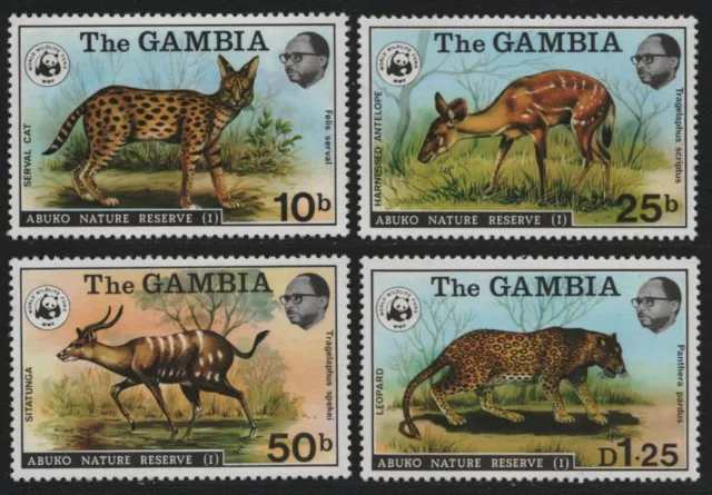 Gambia 1976 - Mi-Nr. 332-335 ** - MNH - Wildtiere / Wild Animals - WWF (I)