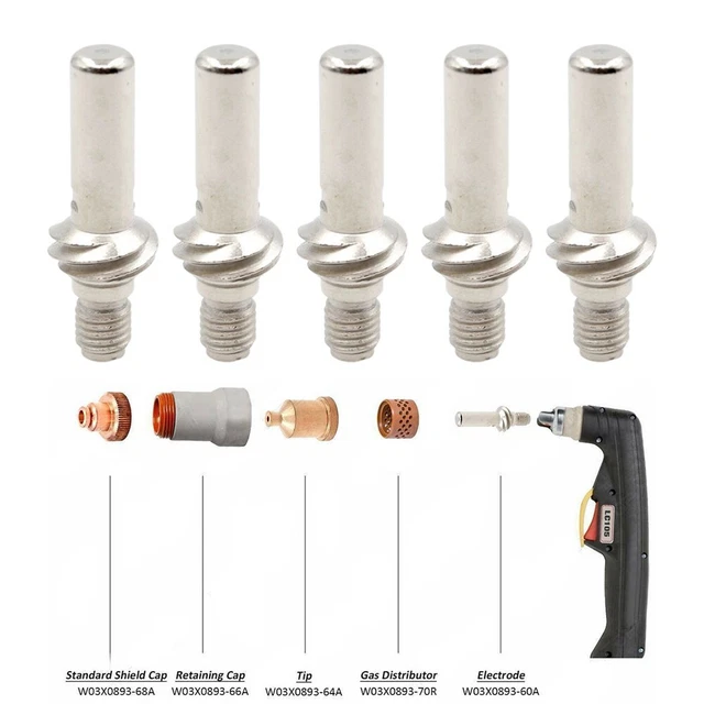 Elettrodi tagliaplasma 5 pz per LC105 Tomahawk per Lin Coln LC105 durevoli