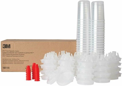 3M 16114 PPS Mini Lid & Liner Kit, (6oz) 50 lids & liners per kit, 200 micron