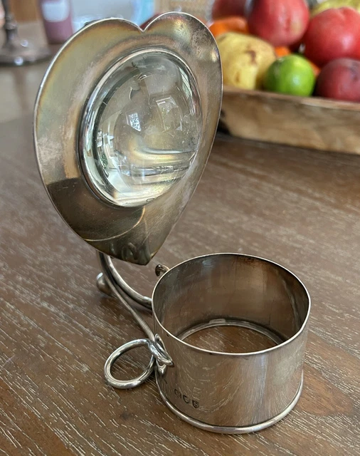 RARE Silver Go to Bed Folding Watch & Candle Holder, E.H Stockwell, London, 1893