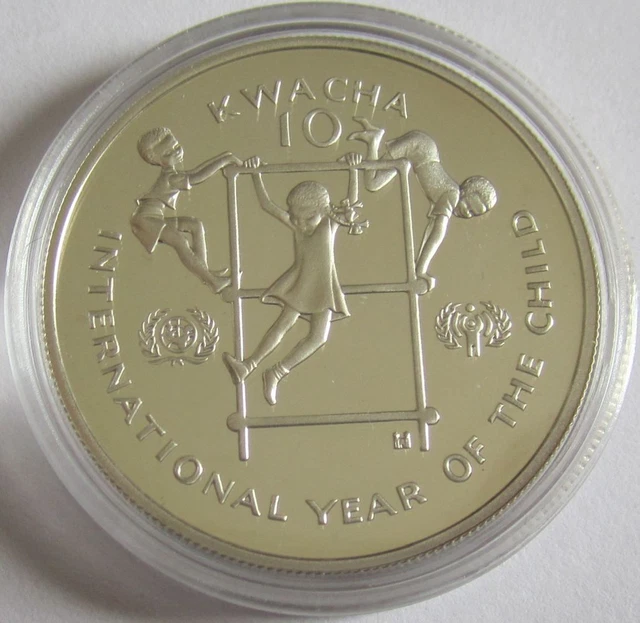 Zambia 10 Kwacha 1980 Year of the Child Silver