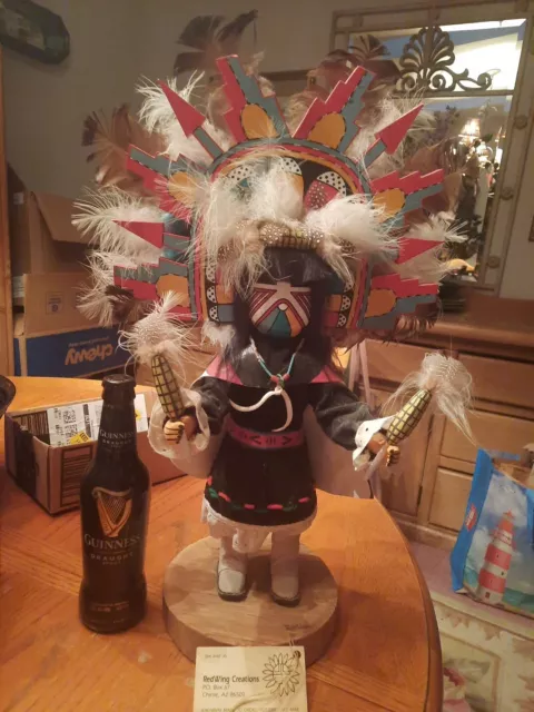 VERY LARGE Vintage Hopi Kachina Doll 1965 Signed Carved Wood Native American