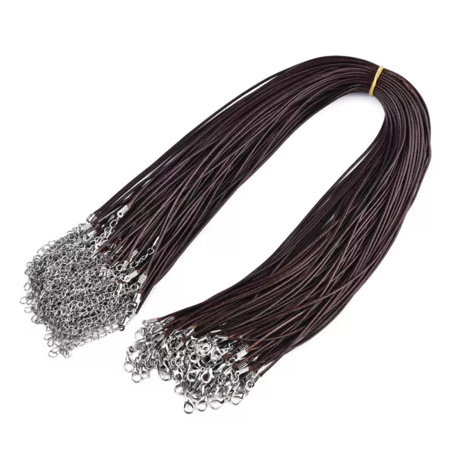 Tours de Cou Marron Collier Cordon Coton Ciré Apprêt Bijoux 43,5 cm / 1,5 mm