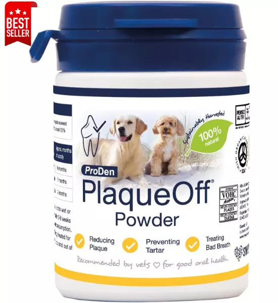 ProDen PlaqueOff Powder 60 g for Small Dogs and Cats, Bad Breath, Plaque Tartar