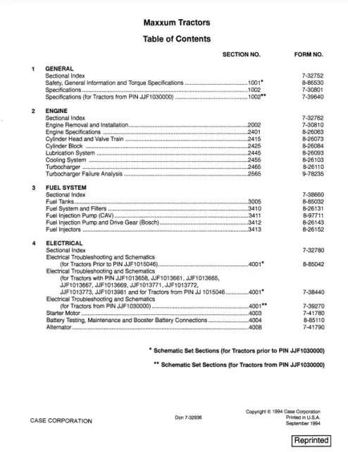 Case MAXXUM 5130 5140 5220 5230 5240 5250 Tractor Service Manual 7-32847 PDF/USB