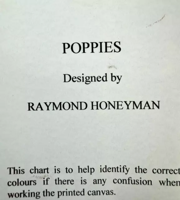 Kit de aguja de tapiz Ehrman Poppies de Raymond Honeyman 2012 - nuevo, bolsa abierta 3