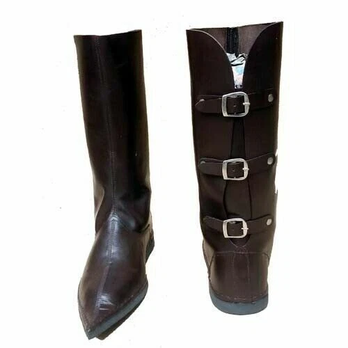 Scarpe da uomo in pelle stivali steampunk guerrieri rinascimentali medievali cavaliere pirata