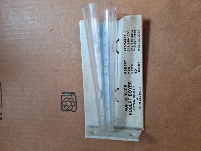 Vtg Robert Boyer Animal Health,Farm Supplies PENNA Advertising Rain Gauge