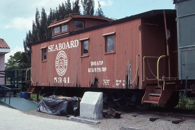 ORIGINAL RAILROAD SLIDE SAL SEABOARD AIR LINE 5341 caboose Lake Wales FLORIDA