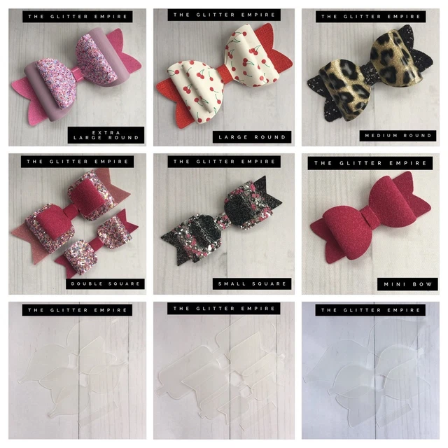 PLASTIC BOW TEMPLATES To Make Your Own Glitter Hair Bows Hair Clips
