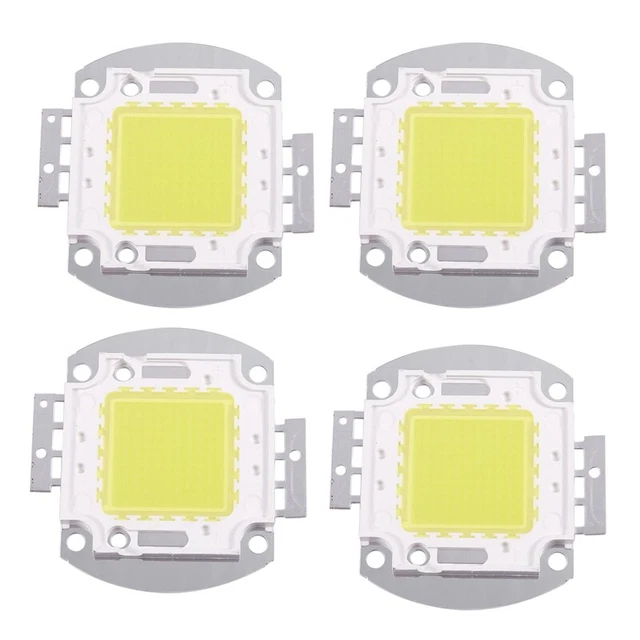 4 X Chip LED 100W 7500 LM Lampada Faretto Luce Lampadina Alta Integrata DIW8H8