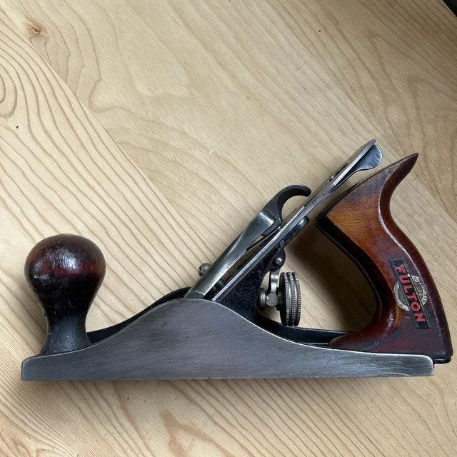 VINTAGE EARLY FULTON Wood Hand Plane Made In USA Very Good Condition 9