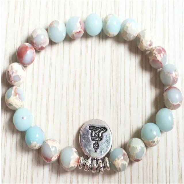 Bracelet pendentif Bouddha en pierre empereur 8 mm 7,5 pouces guérison spiritualité Reiki 3