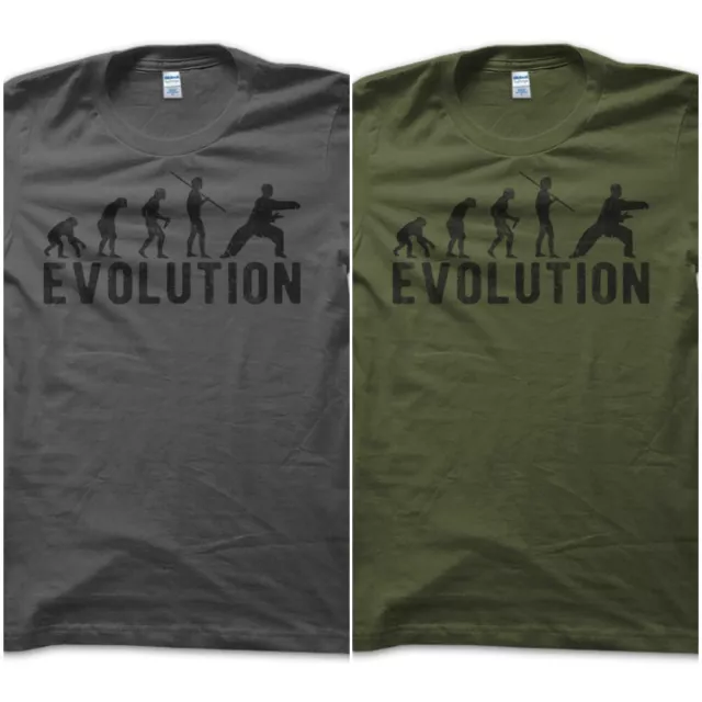 T-Shirt Maglietta Evolution Tai Chi Chuan Arti Marziali Meditazione Vintage Uomo