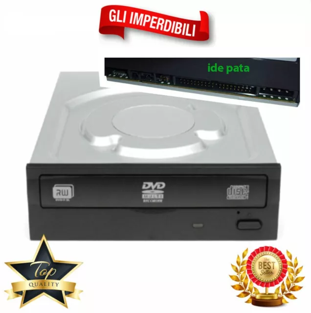 CD/DVD Burner Player CD DVD Internal 5.25 " Pata Ide Black PC Computer / Rw DL