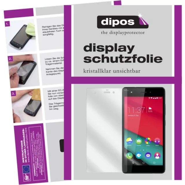 2x Schutzfolie für Wiko Pulp / Pulp 4G  klar Display Folie dipos