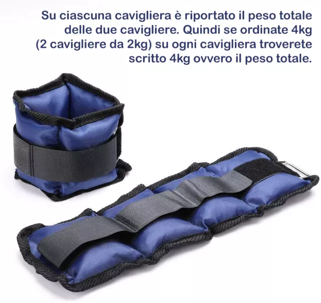 Pesi per Caviglie e Polsi Cavigliere Polsiere da 1kg 2kg 3kg 4kg 5kg 6kg Fitness 2