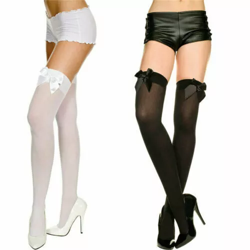 Long Stockings Sexy Ladies Over High Women's Bow Thigh the Knee Lace Socks UK