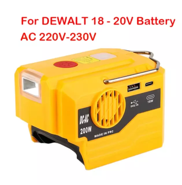 Onduleur batterie Dewalt 18V -  220V - 200W camping bricolage travaux voyage