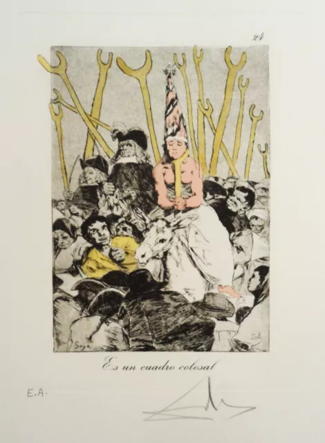 Dali*Grabado*Original*Goya*Firmado*Art*72*Vintage*Print*Museum*Engraving*Rare*Or